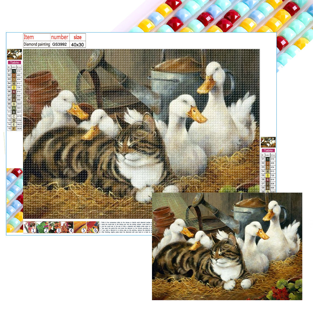 Cat Duck - Full Square Drill Diamond Painting 40*30CM