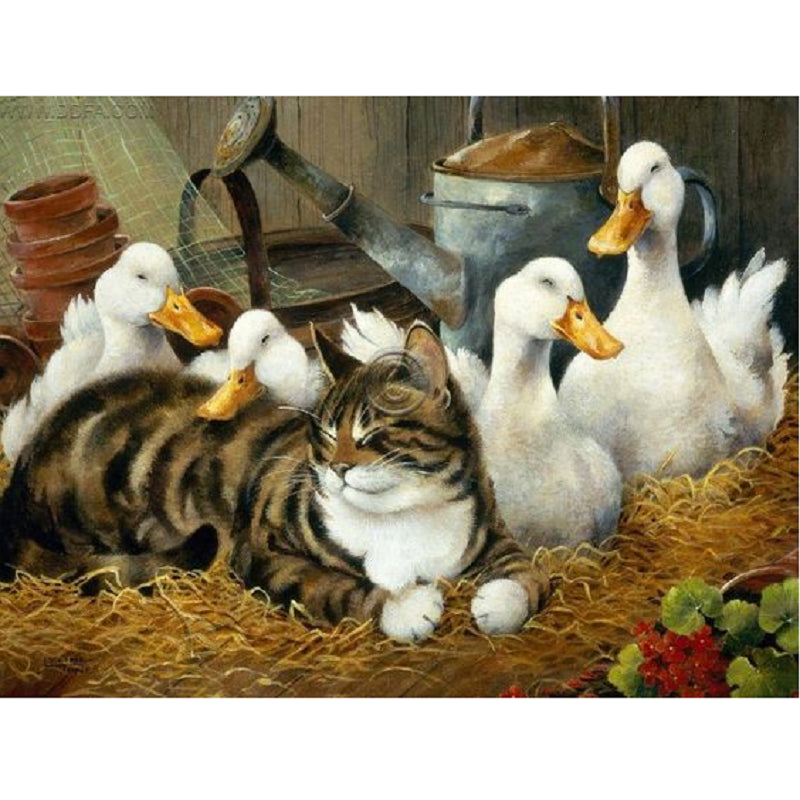 Cat Duck - Full Square Drill Diamond Painting 40*30CM