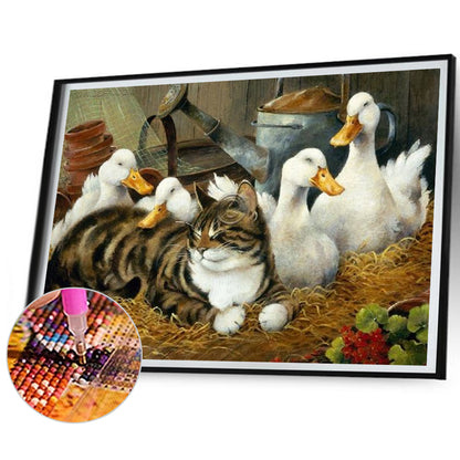 Cat Duck - Full Square Drill Diamond Painting 40*30CM