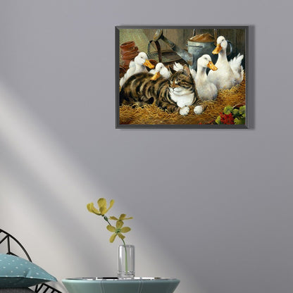 Cat Duck - Full Square Drill Diamond Painting 40*30CM