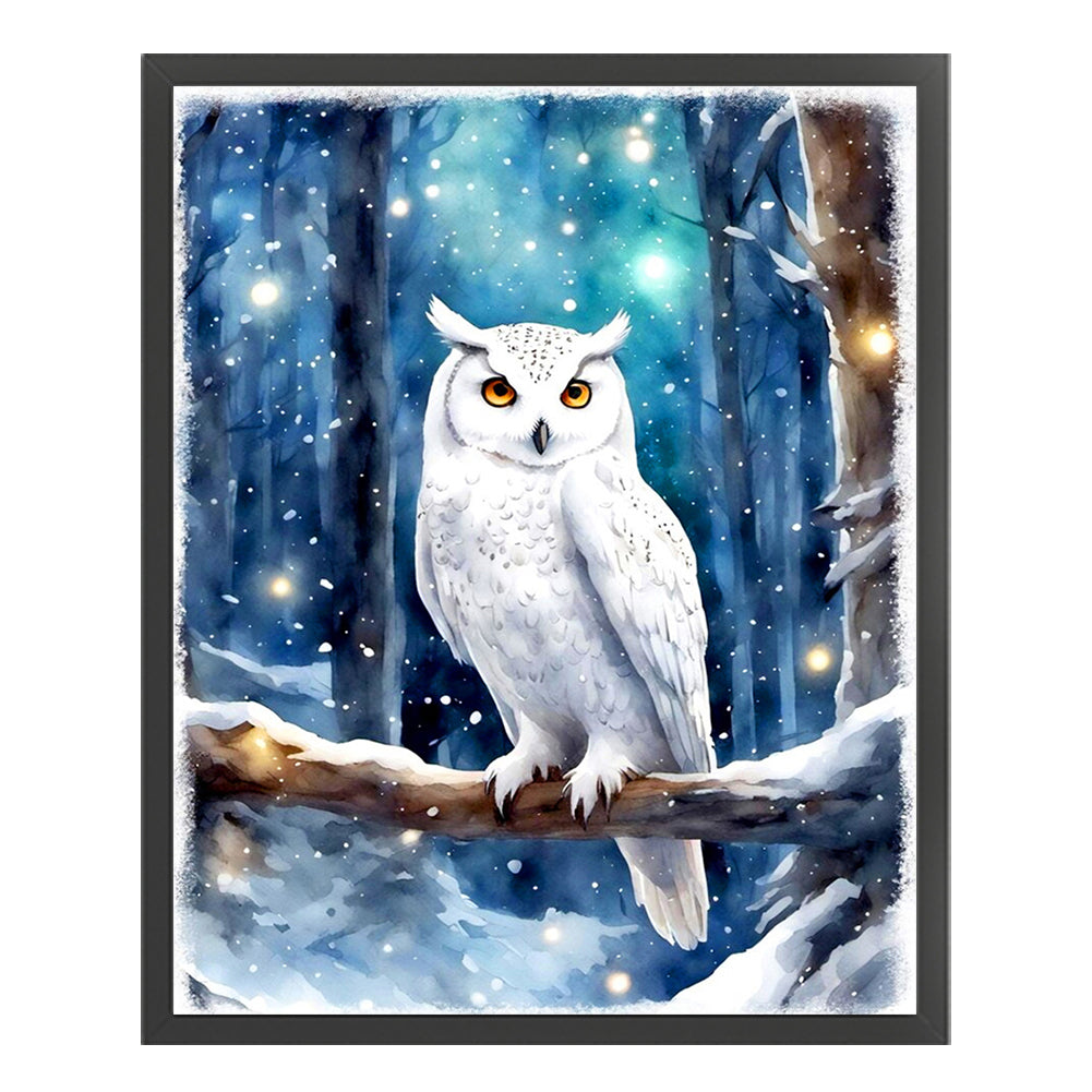 Owl In The Snow - 11CT Stamped Cross Stitch 40*50CM