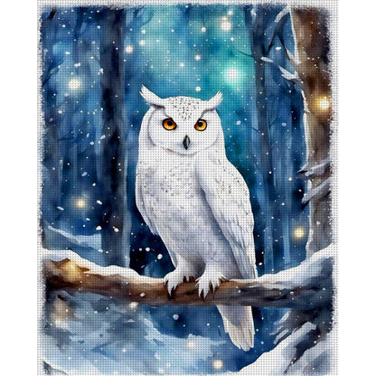 Owl In The Snow - 11CT Stamped Cross Stitch 40*50CM