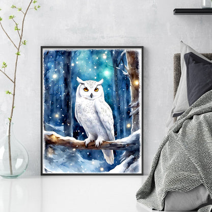 Owl In The Snow - 11CT Stamped Cross Stitch 40*50CM