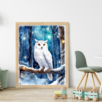 Owl In The Snow - 11CT Stamped Cross Stitch 40*50CM