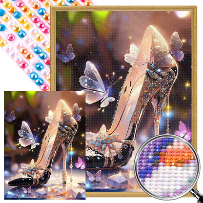 Butterfly High Heels - Full AB Round Drill Diamond Painting 30*40CM