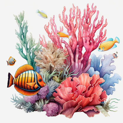 Undersea Coral - 14CT Stamped Cross Stitch 40*40CM