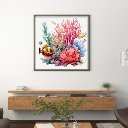 Undersea Coral - 14CT Stamped Cross Stitch 40*40CM