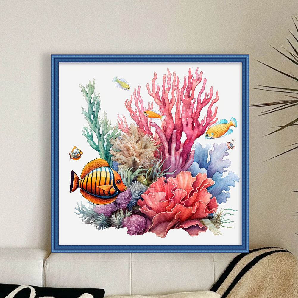 Undersea Coral - 14CT Stamped Cross Stitch 40*40CM