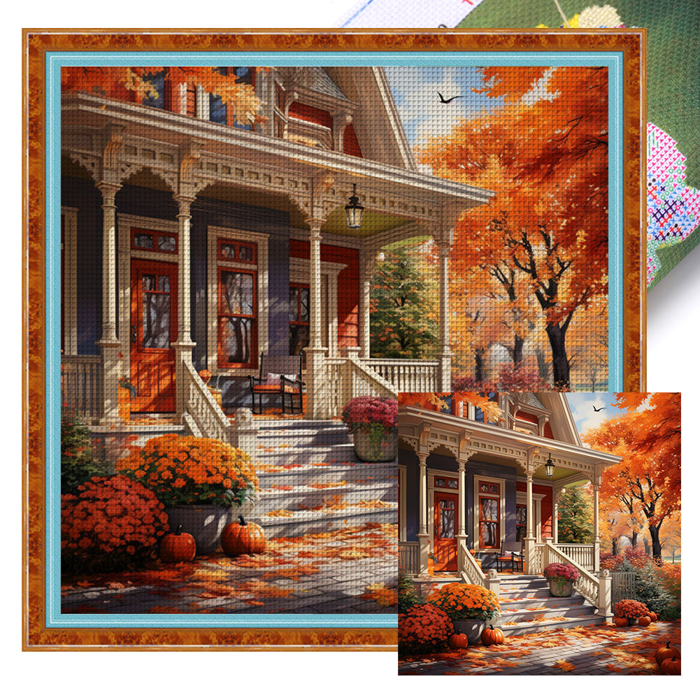 Autumn'S Door - 14CT Stamped Cross Stitch 50*50CM