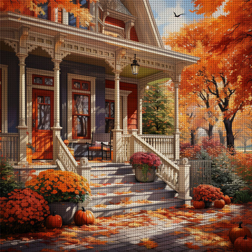 Autumn'S Door - 14CT Stamped Cross Stitch 50*50CM