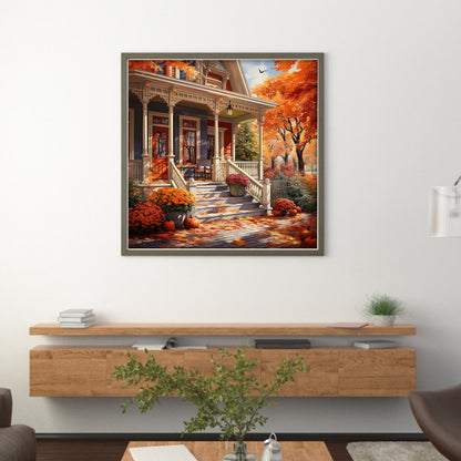 Autumn'S Door - 14CT Stamped Cross Stitch 50*50CM