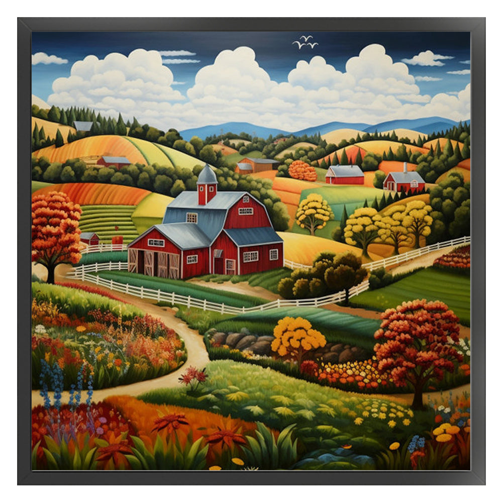 Farm - 14CT Stamped Cross Stitch 50*50CM