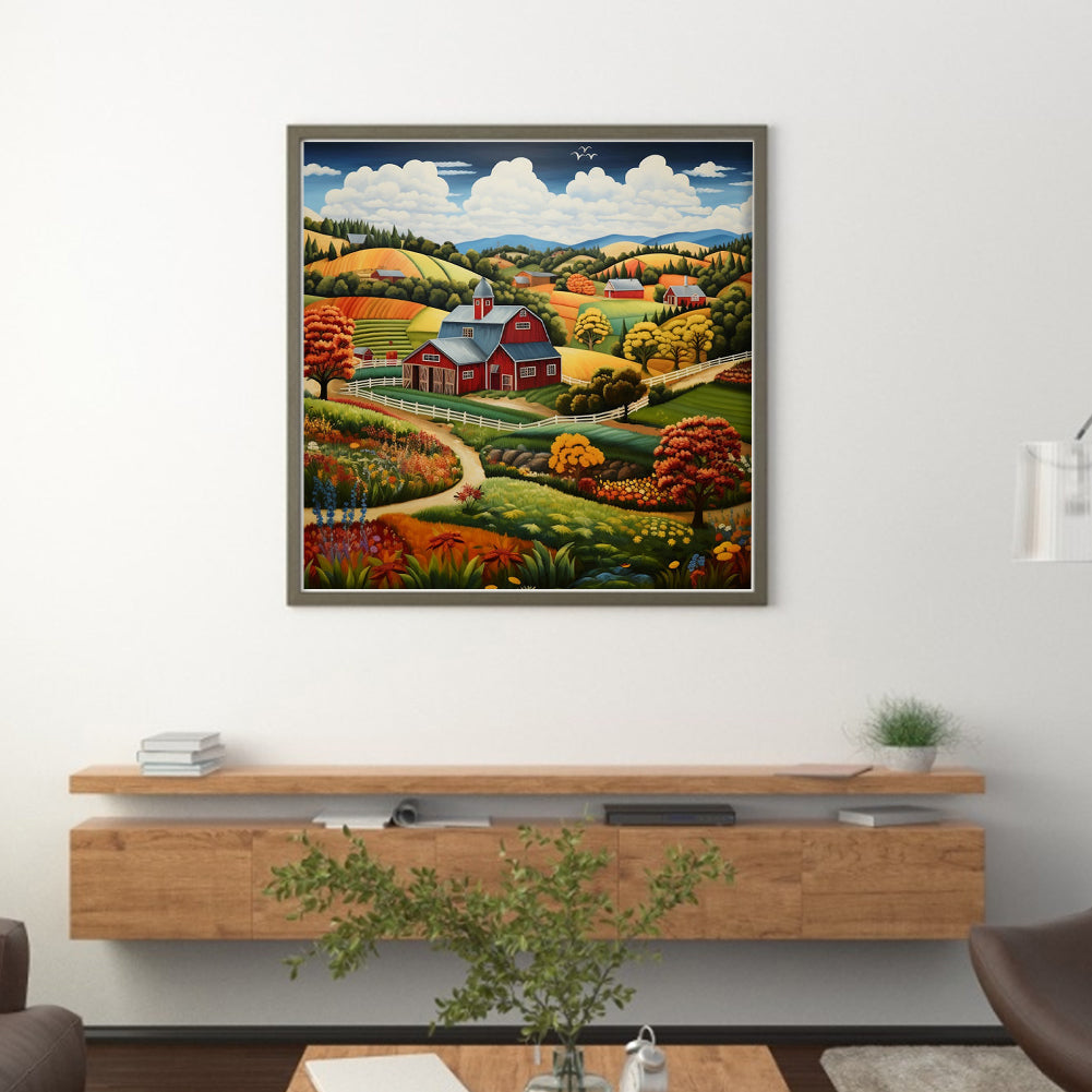 Farm - 14CT Stamped Cross Stitch 50*50CM