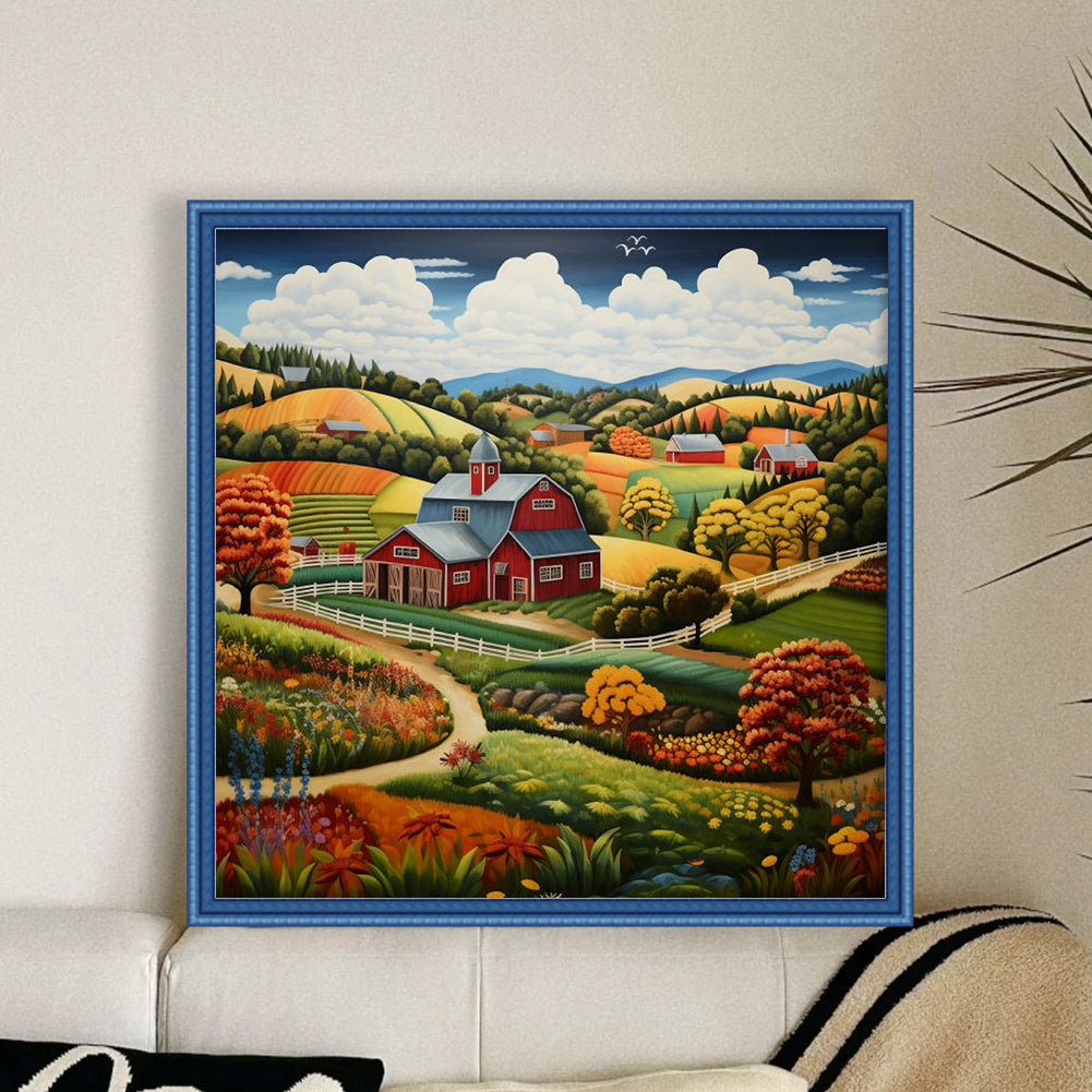 Farm - 14CT Stamped Cross Stitch 50*50CM