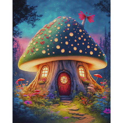 Mushroom House - 16CT Stamped Cross Stitch 50*60CM