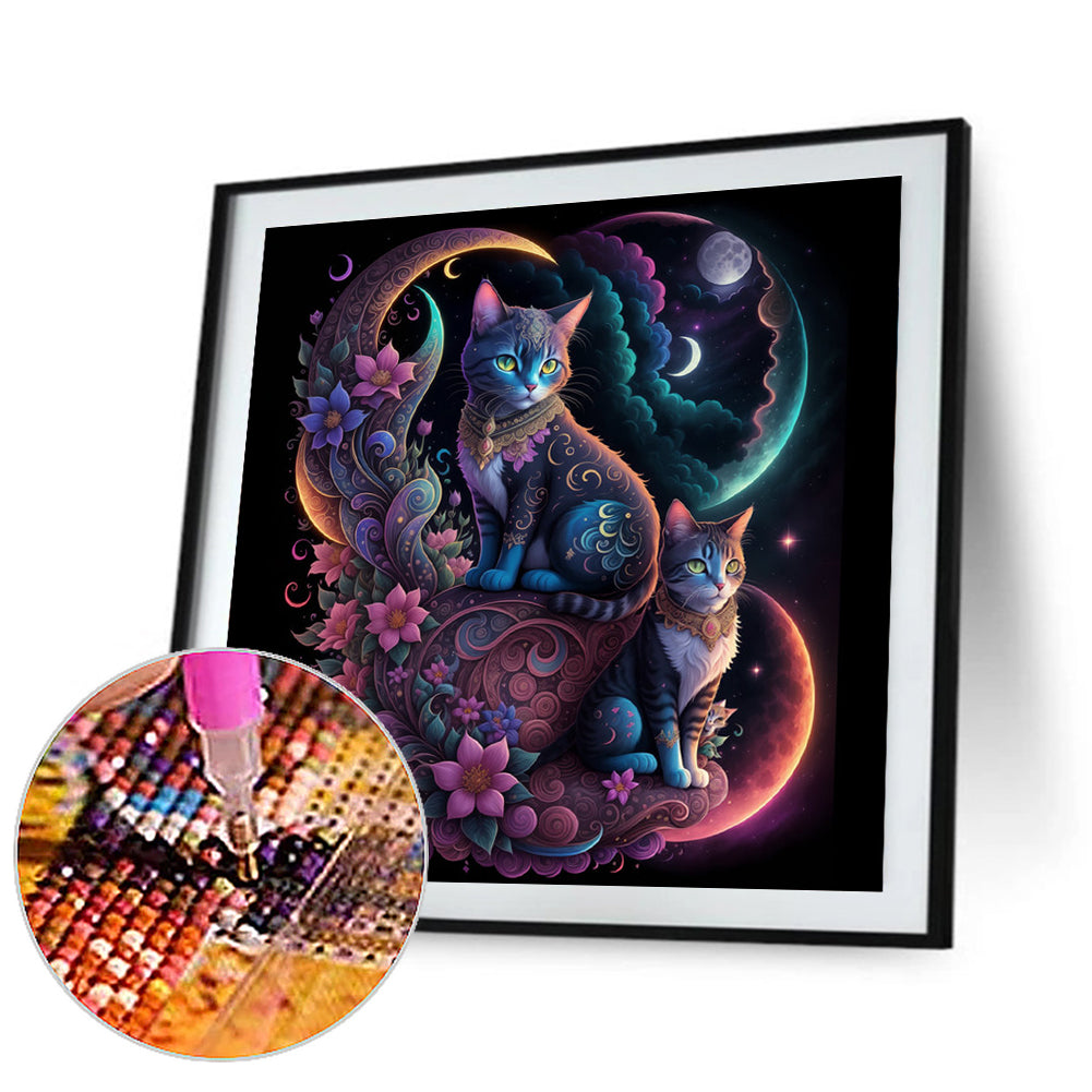 Cat - Full Round Drill Diamond Painting 30*30CM