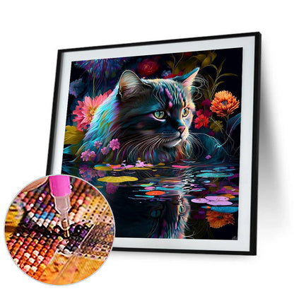 Cat - Full Round Drill Diamond Painting 30*30CM