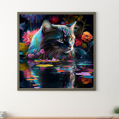 Cat - Full Round Drill Diamond Painting 30*30CM