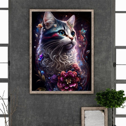 Cat - Full Round Drill Diamond Painting 30*40CM