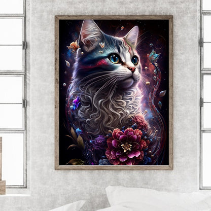 Cat - Full Round Drill Diamond Painting 30*40CM