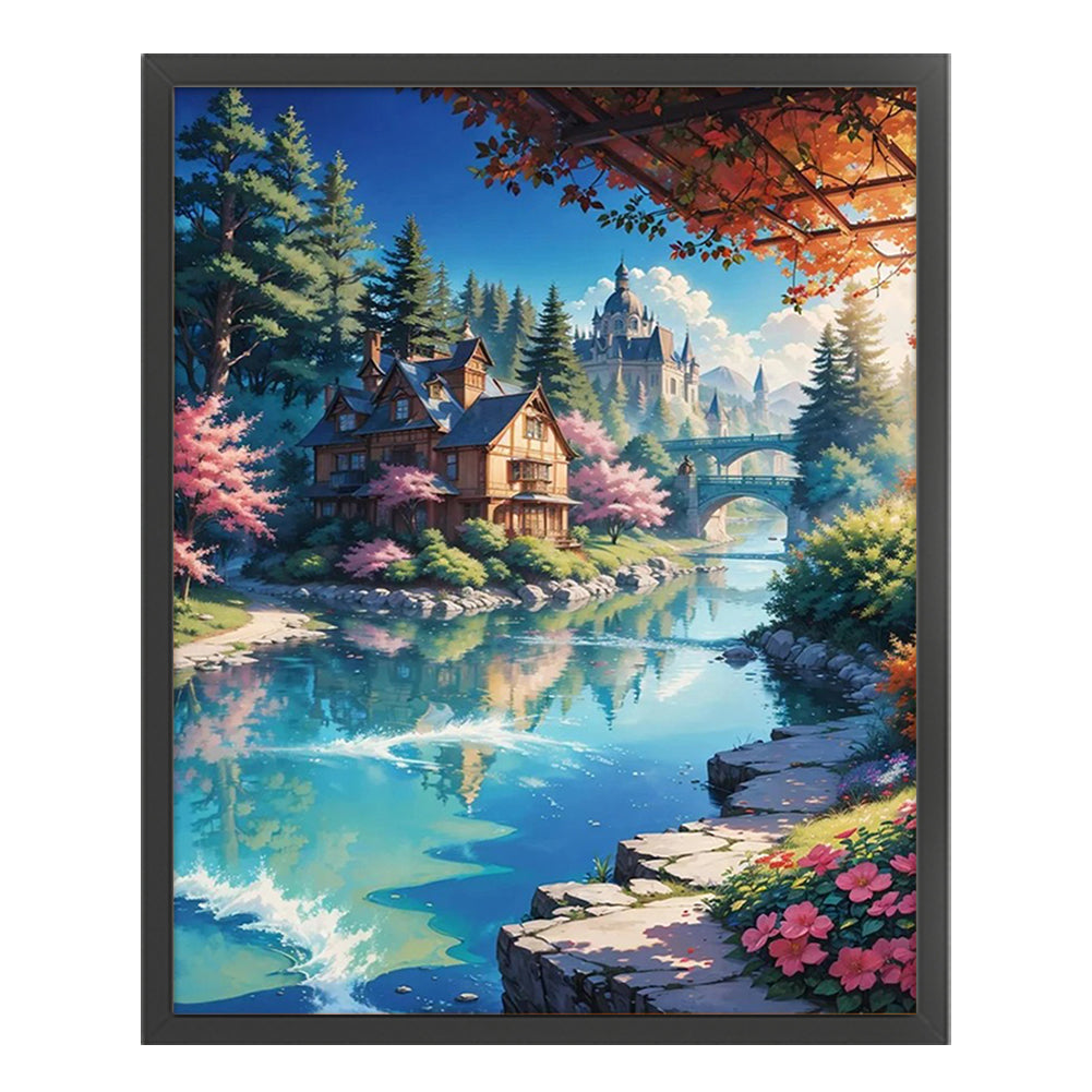 Cabin In The Woods - 16CT Stamped Cross Stitch 50*60CM