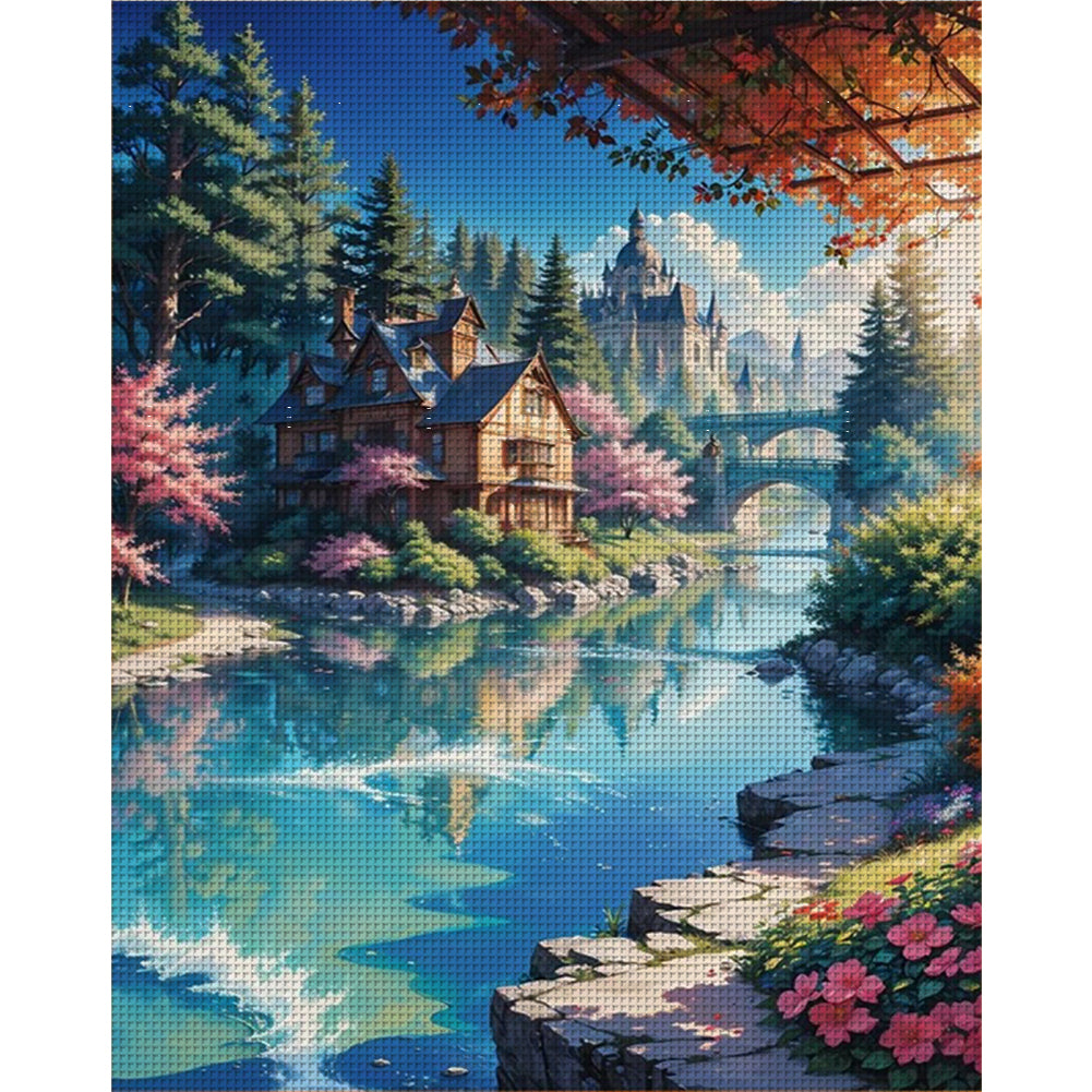 Cabin In The Woods - 16CT Stamped Cross Stitch 50*60CM