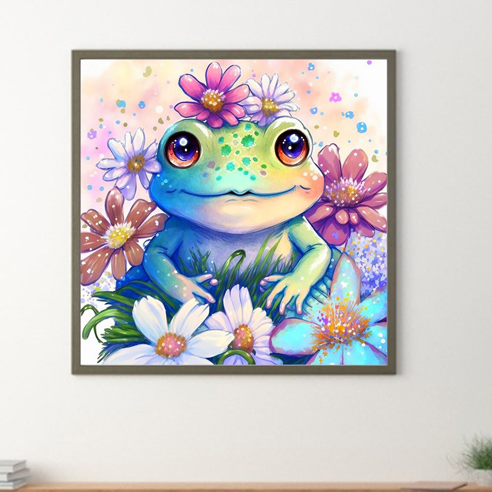 Flower And Frog - Full Round Drill Diamond Painting 30*30CM