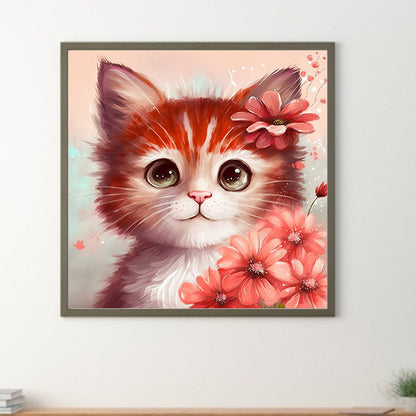 Orange Cat - Full Round Drill Diamond Painting 30*30CM