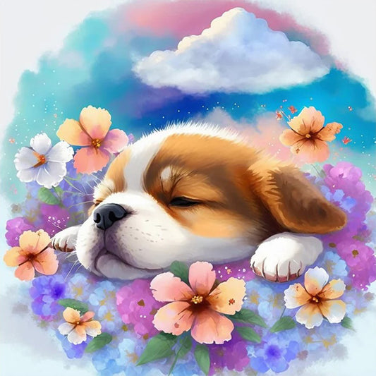 Sleeping Dog - Full Round Drill Diamond Painting 30*30CM