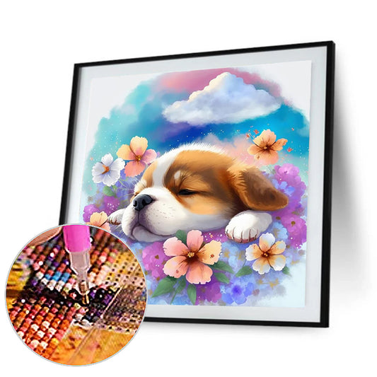 Sleeping Dog - Full Round Drill Diamond Painting 30*30CM