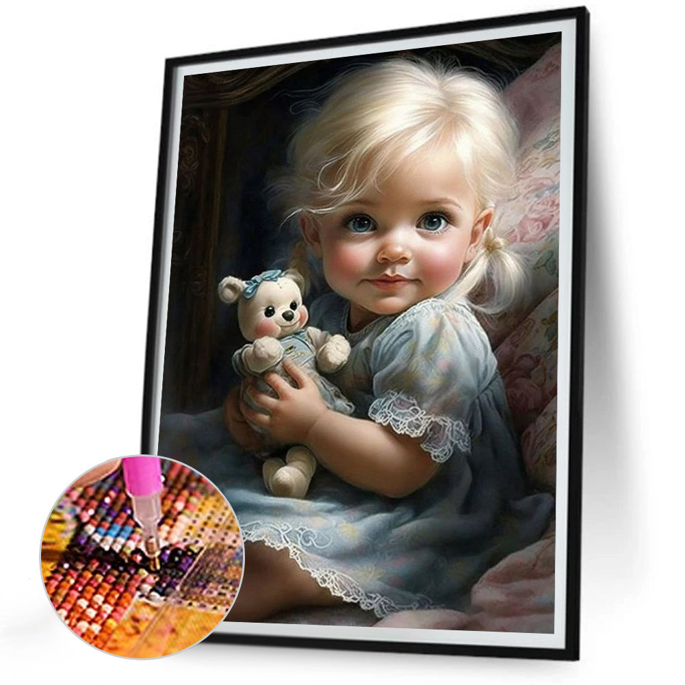 Big Eyed Girl - Full Round Drill Diamond Painting 30*40CM