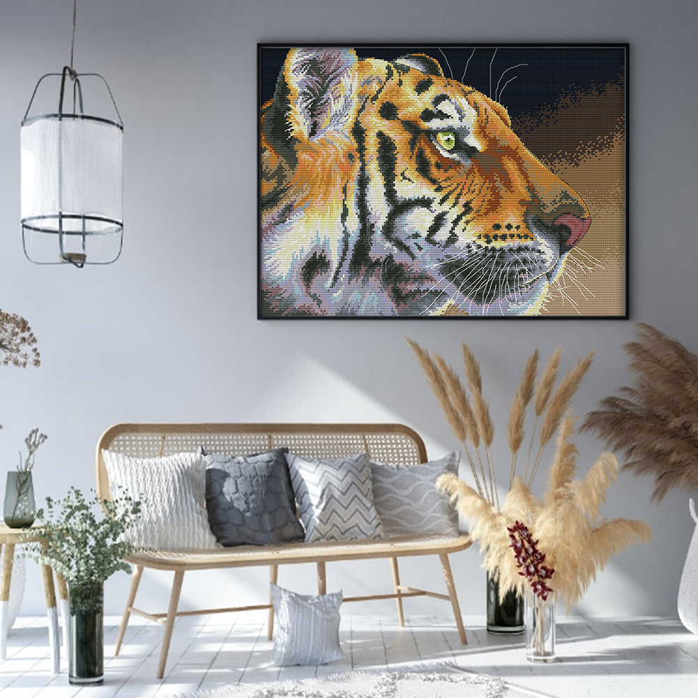 Tiger Three - 11CT Stamped Cross Stitch 55*45CM(Joy Sunday)