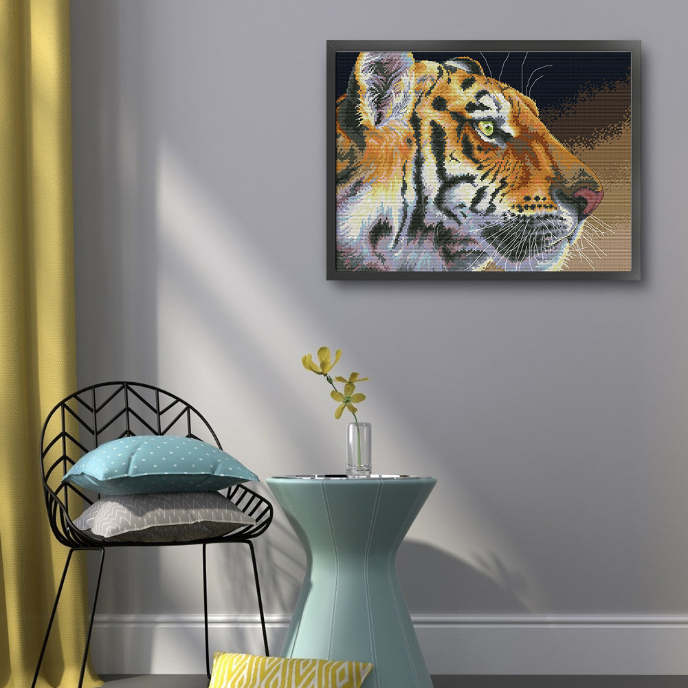 Tiger Three - 11CT Stamped Cross Stitch 55*45CM(Joy Sunday)