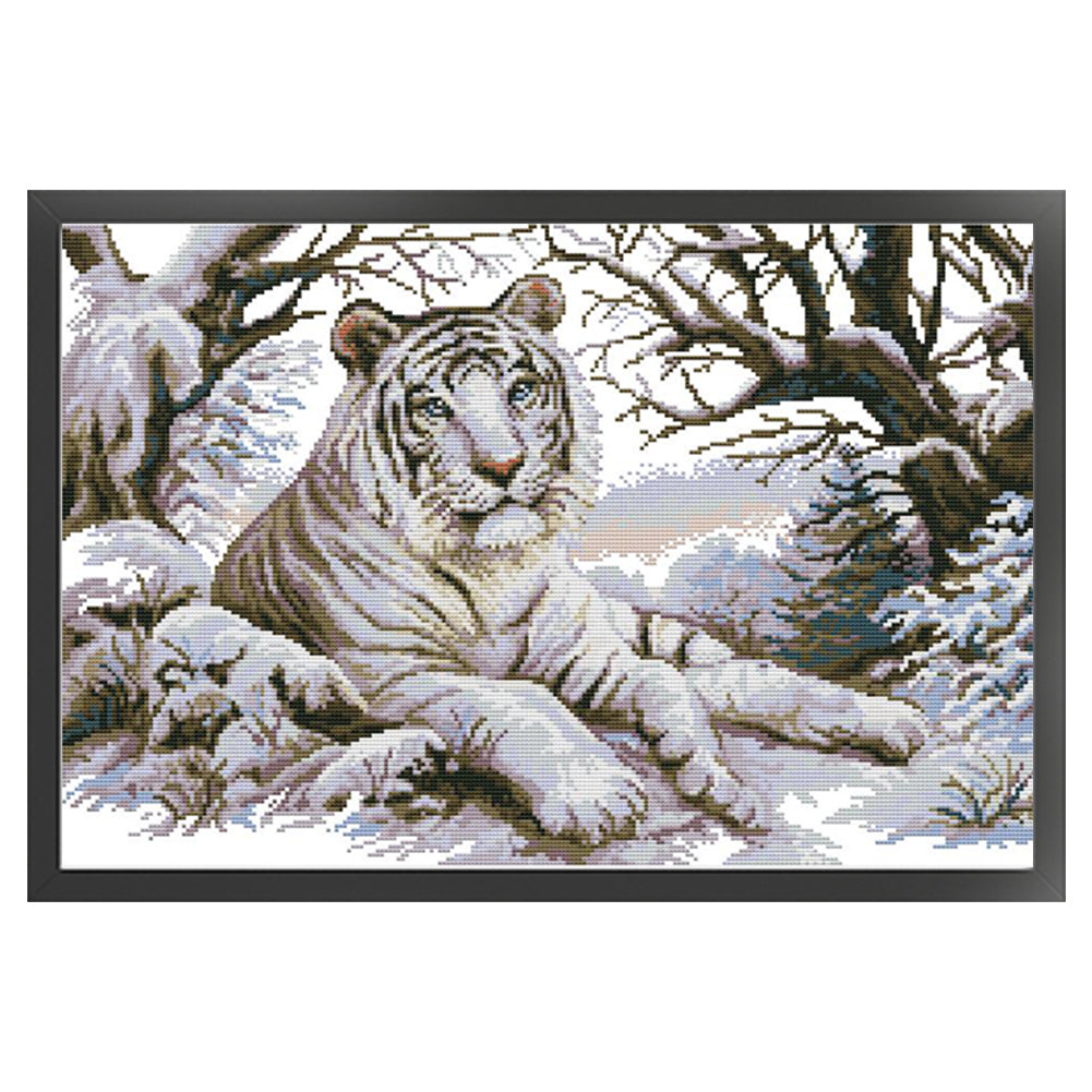 Tiger Five - 11CT Stamped Cross Stitch 65*45CM(Joy Sunday)