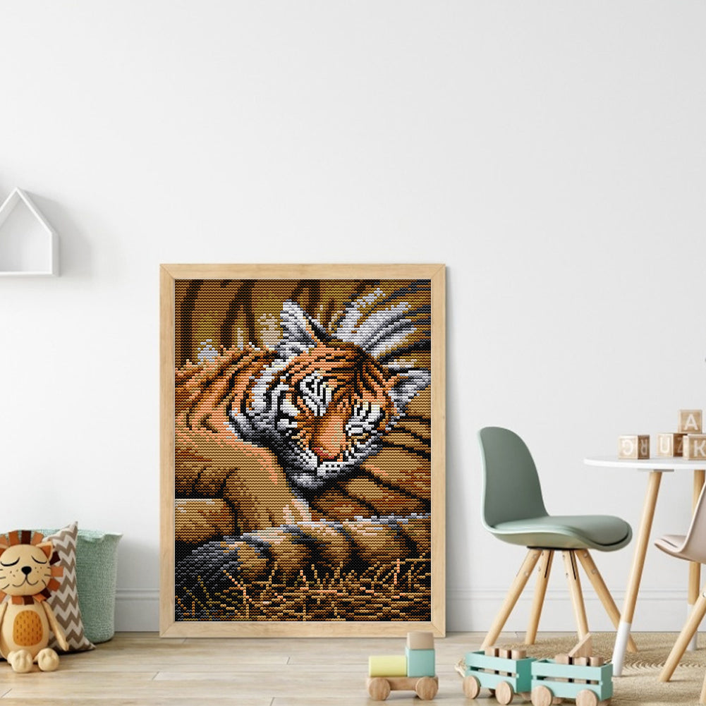 Tiger Cub - 11CT Stamped Cross Stitch 27*37CM(Joy Sunday)