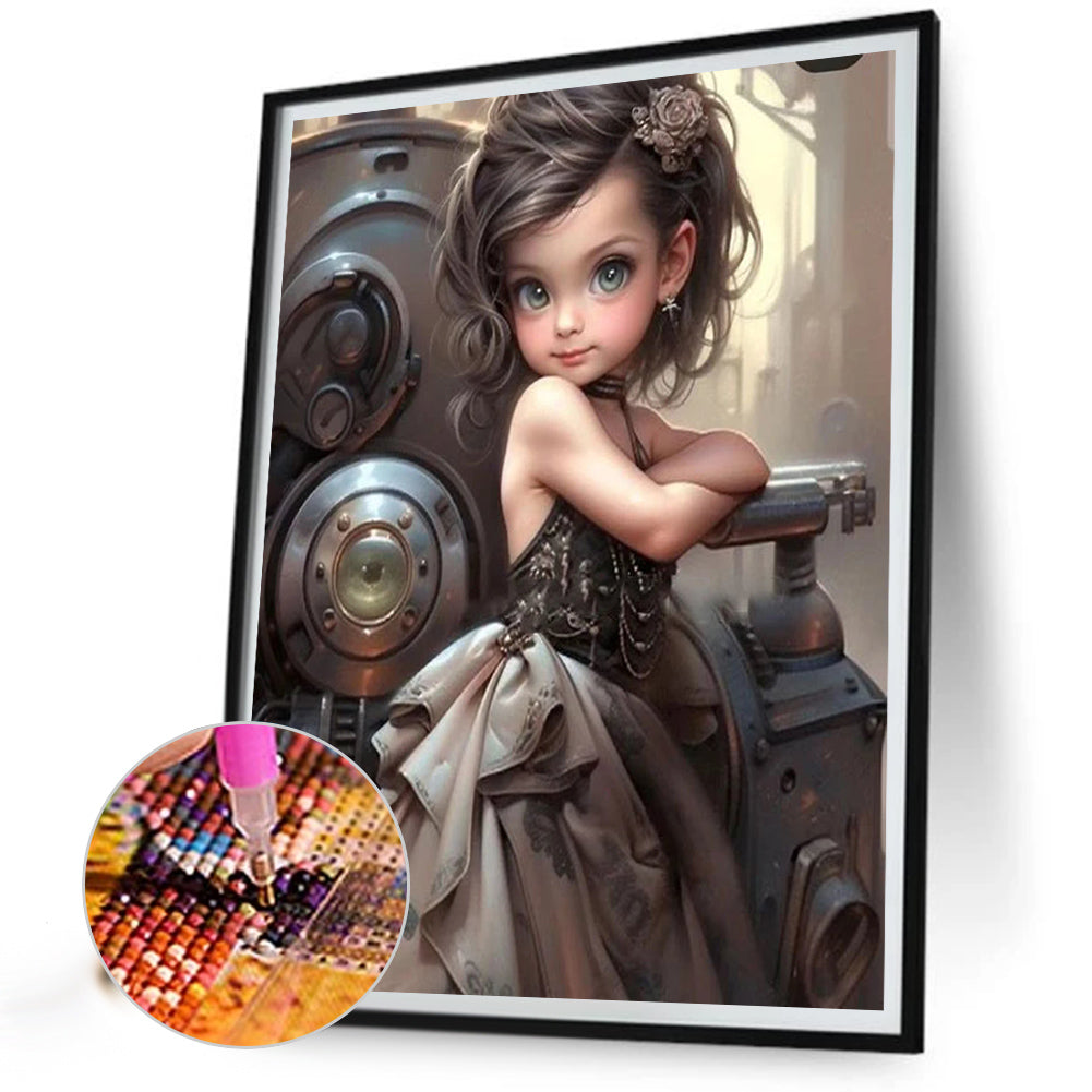 Sweet Cool Girl - Full Round Drill Diamond Painting 40*50CM