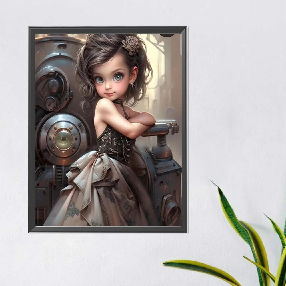 Sweet Cool Girl - Full Round Drill Diamond Painting 40*50CM