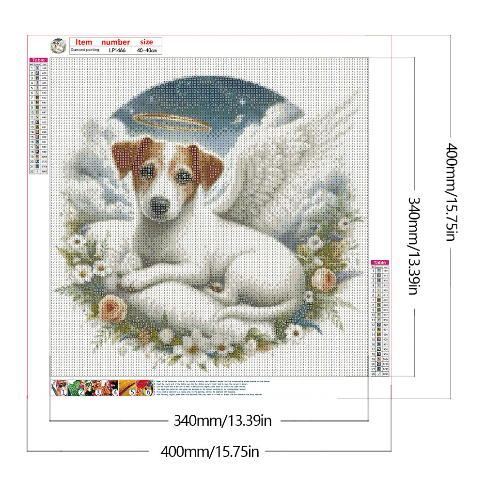 Angel Dog - Full Round Drill Diamond Painting 40*40CM