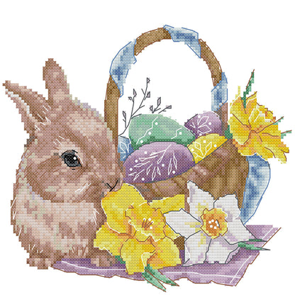 Bunny And Easter Egg - 11CT Stamped Cross Stitch 35*34CM(Joy Sunday)