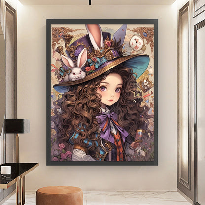 Mad Hatter Element Girl - 11CT Stamped Cross Stitch 50*65CM