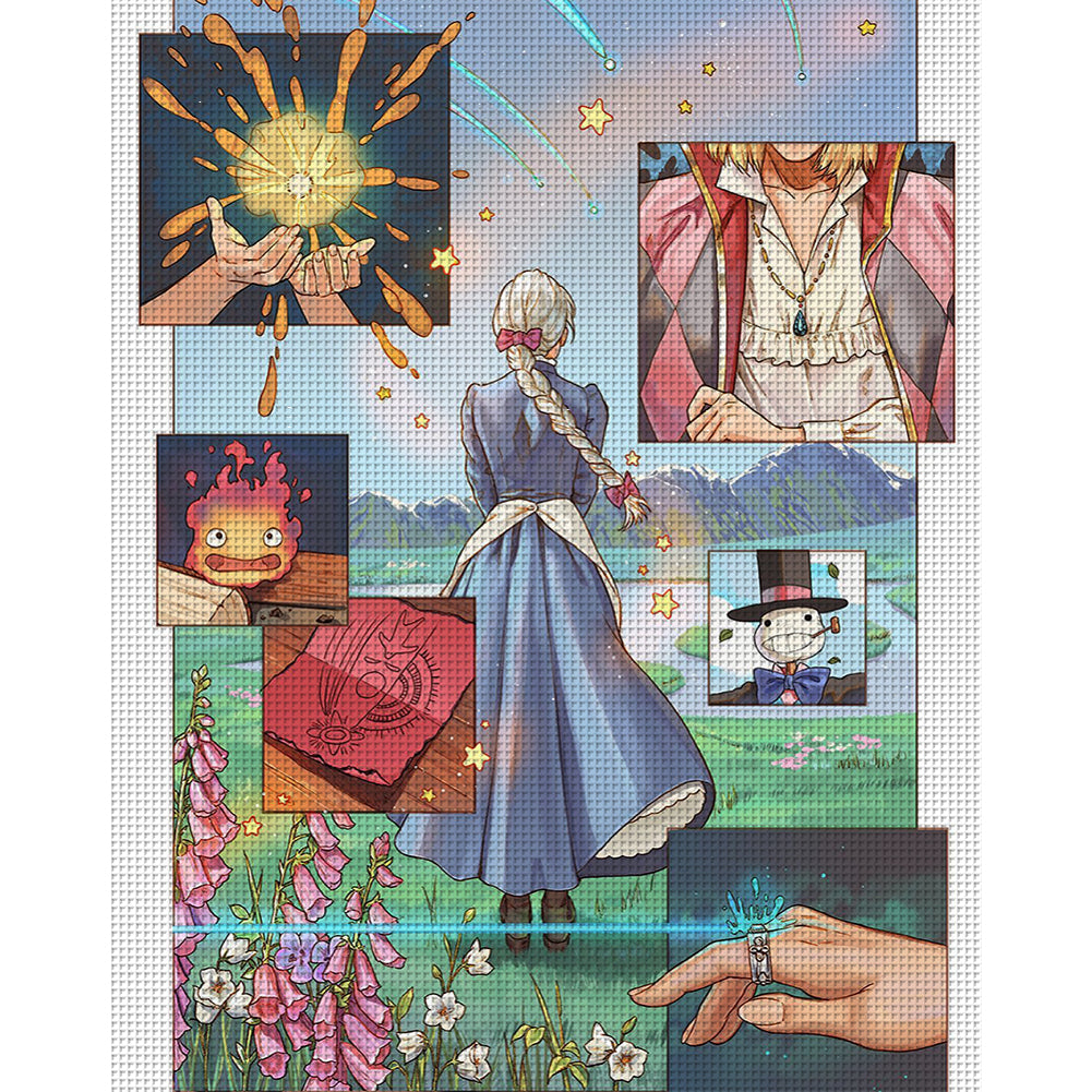 Hayao Miyazaki Animation-Howl'S Moving Castle - 11CT Stamped Cross Stitch 50*60CM