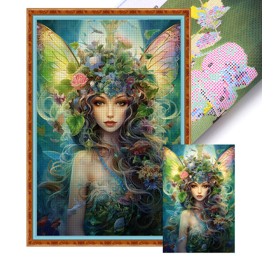 Elf Girl - 11CT Stamped Cross Stitch 50*75CM