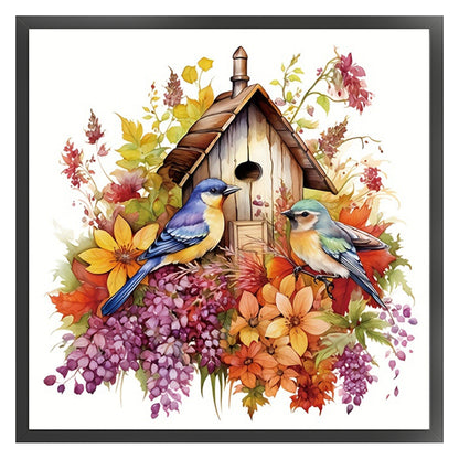 Autumn Birdcage And Birds - 11CT Stamped Cross Stitch 50*50CM