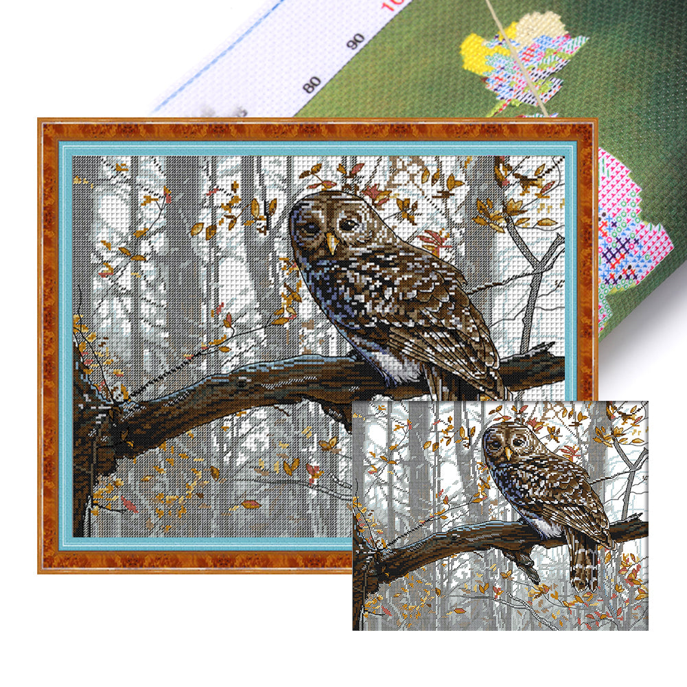 Owl Fourteen - 11CT Stamped Cross Stitch 55*45CM(Joy Sunday)