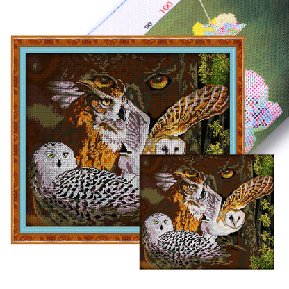 Owl Eleven - 11CT Stamped Cross Stitch 70*61CM(Joy Sunday)