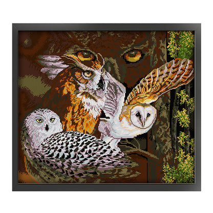 Owl Eleven - 11CT Stamped Cross Stitch 70*61CM(Joy Sunday)