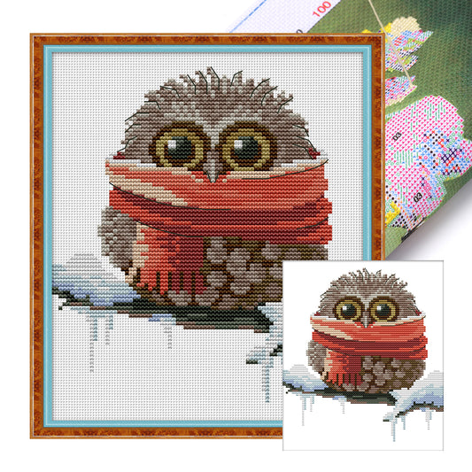 Owl Four - 11CT Stamped Cross Stitch 24*28CM(Joy Sunday)