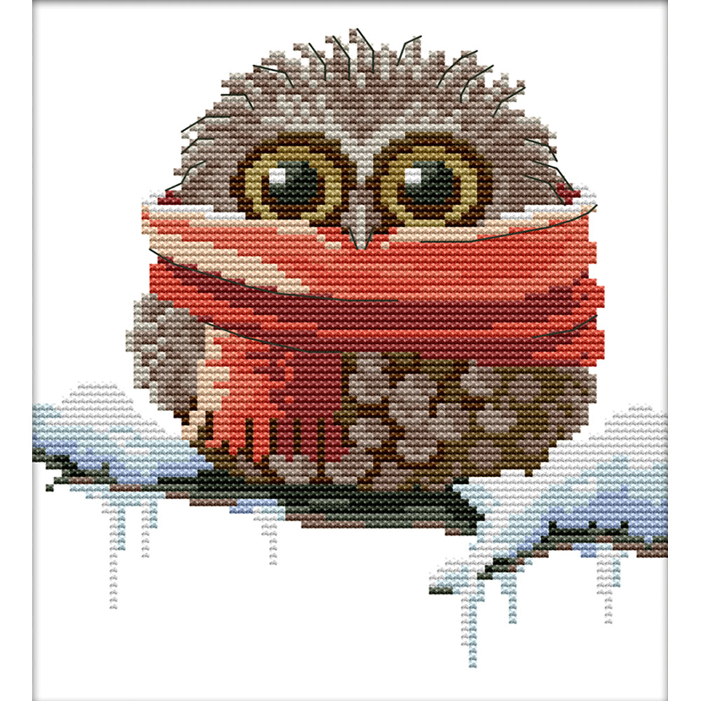 Owl Four - 11CT Stamped Cross Stitch 24*28CM(Joy Sunday)