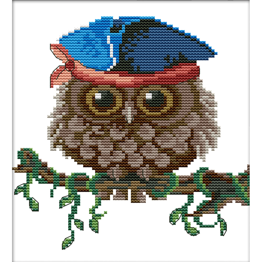 Owl Five - 11CT Stamped Cross Stitch 24*28CM(Joy Sunday)