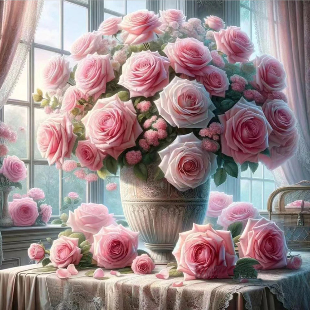 Window Vase - Full Round Drill Diamond Painting 30*30CM